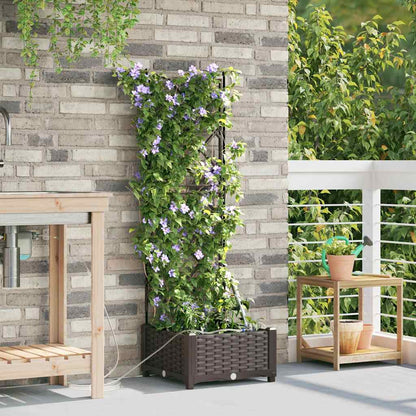 Garden Planter Brown 40 x 40 x 126 cm PP