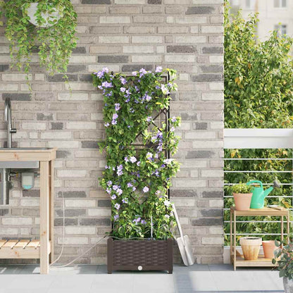 Garden Planter Brown 40 x 40 x 126 cm PP