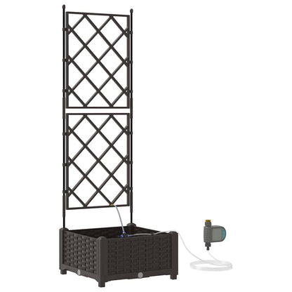 Garden Planter Brown 40 x 40 x 126 cm PP