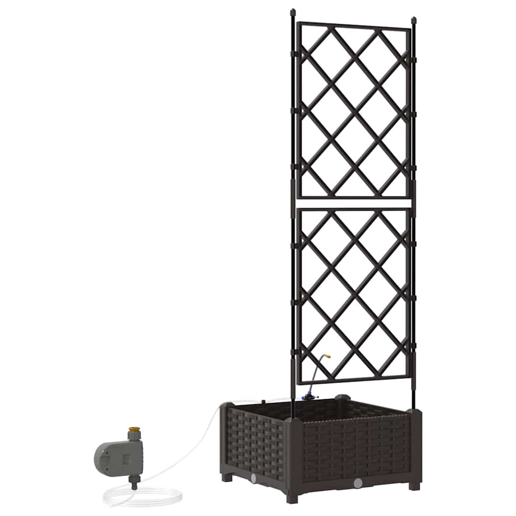 Garden Planter Brown 40 x 40 x 126 cm PP