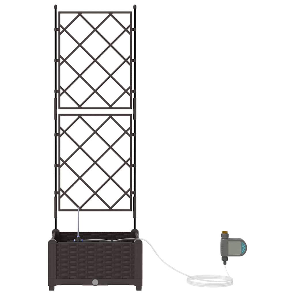 Garden Planter Brown 40 x 40 x 126 cm PP