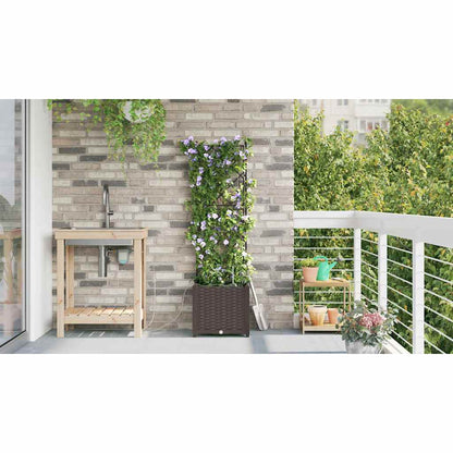 Garden Planter Brown 40 x 40 x 142 cm PP