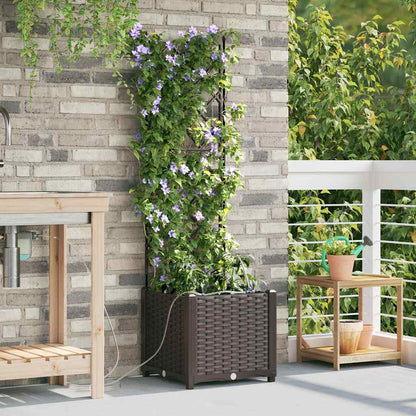 Garden Planter Brown 40 x 40 x 142 cm PP