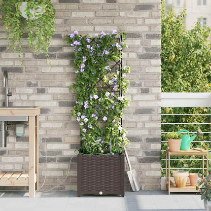 Garden Planter Brown 40 x 40 x 142 cm PP