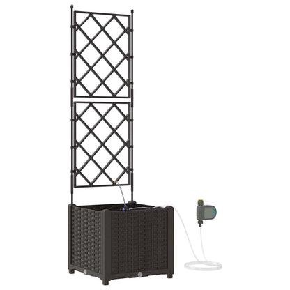 Garden Planter Brown 40 x 40 x 142 cm PP
