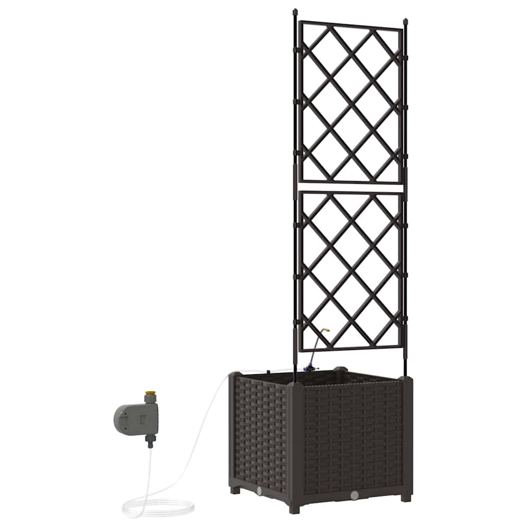 Garden Planter Brown 40 x 40 x 142 cm PP