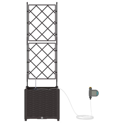 Garden Planter Brown 40 x 40 x 142 cm PP