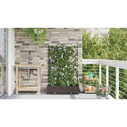 Garden Planter 2 pcs Brown 80 x 40 x 126 cm PP