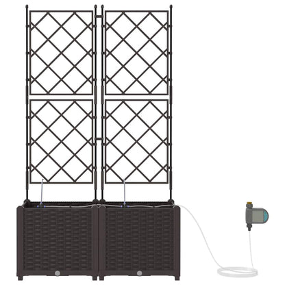 Garden Planter 2 pcs Brown 80 x 40 x 142 cm PP