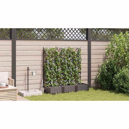 Garden Planter 3 pcs Brown 120 x 40 x 126 cm PP