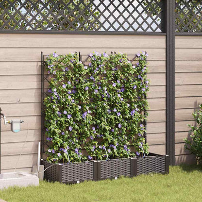 Garden Planter 3 pcs Brown 120 x 40 x 126 cm PP