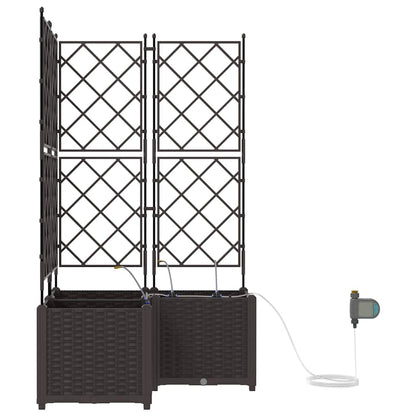 Garden Planter 3 pcs Brown 80 x 80 x 142 cm PP
