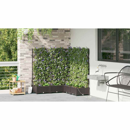 Garden Planter 5 pcs Brown 120 x 120 x 126 cm PP