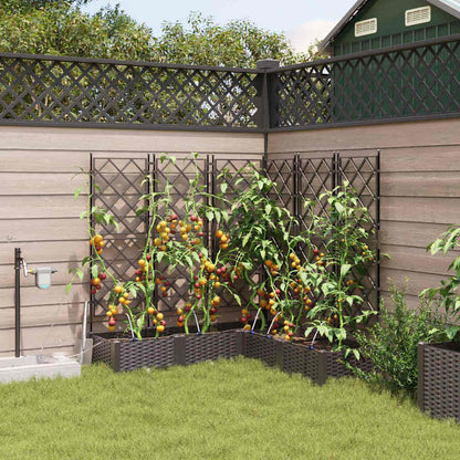 Garden Planter 5 pcs Brown 120 x 120 x 126 cm PP