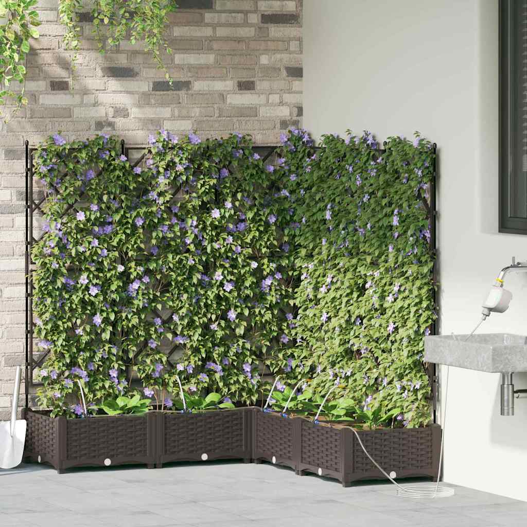 Garden Planter 5 pcs Brown 120 x 120 x 126 cm PP