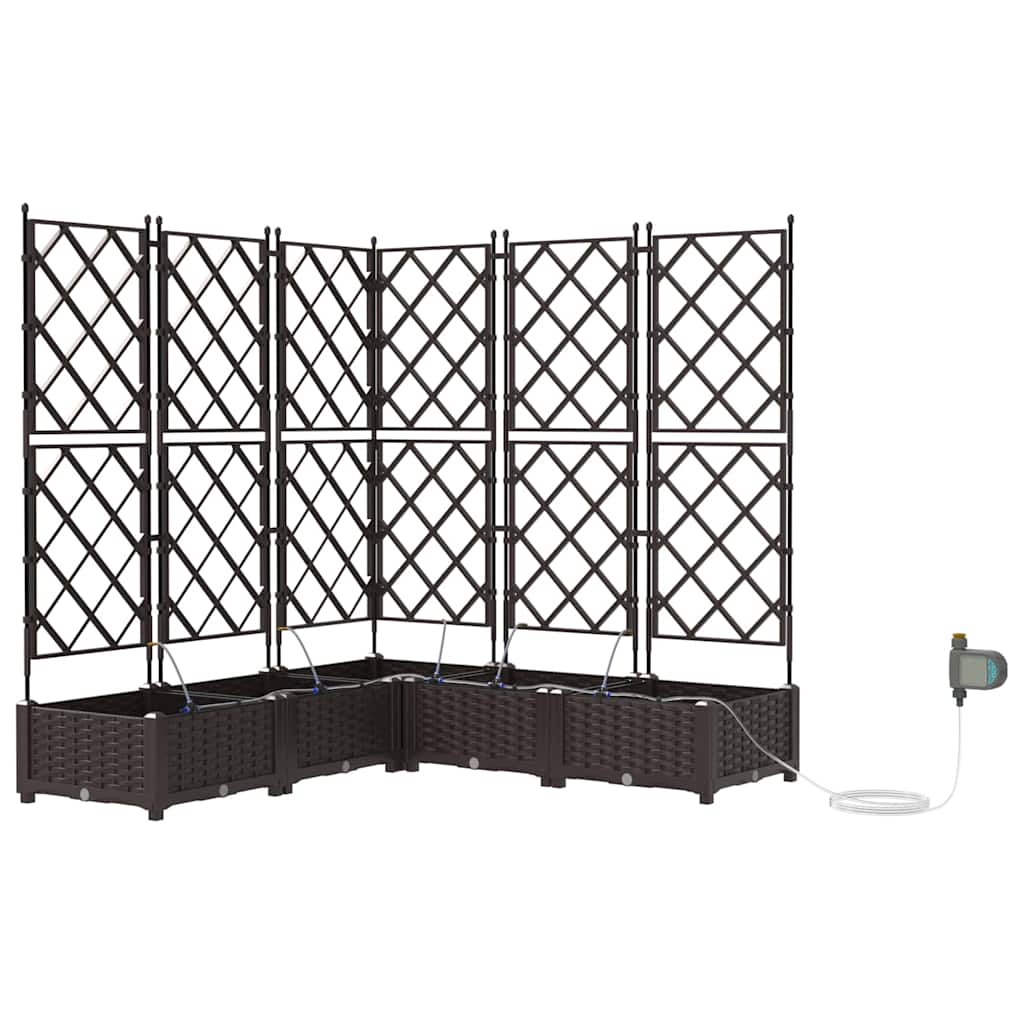 Garden Planter 5 pcs Brown 120 x 120 x 126 cm PP