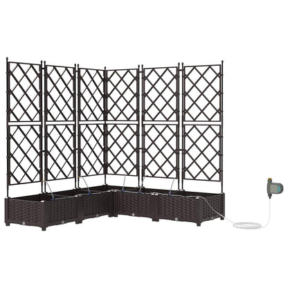 Garden Planter 5 pcs Brown 120 x 120 x 126 cm PP