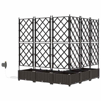 Garden Planter 5 pcs Brown 120 x 120 x 126 cm PP