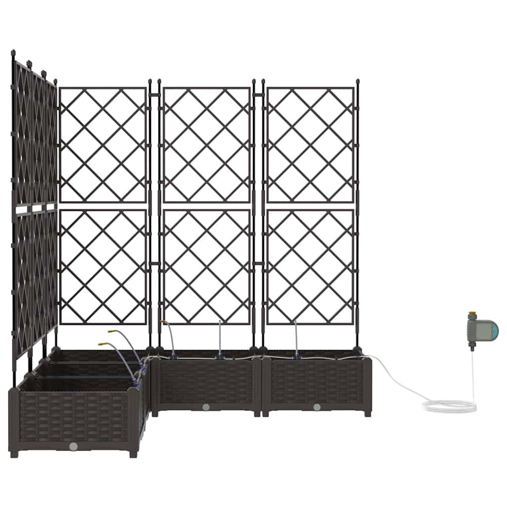 Garden Planter 5 pcs Brown 120 x 120 x 126 cm PP