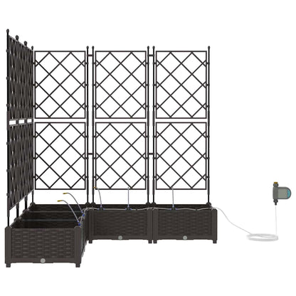 Garden Planter 5 pcs Brown 120 x 120 x 126 cm PP