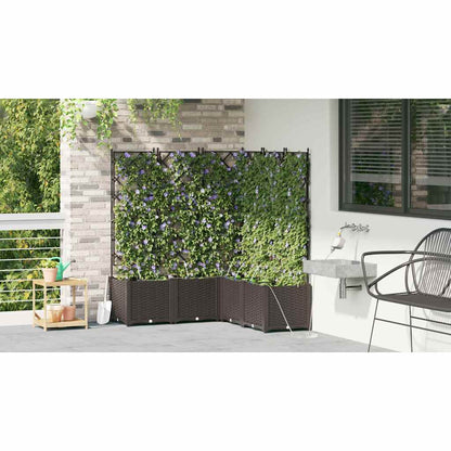 Garden Planter 5 pcs Brown 120 x 120 x 142 cm PP