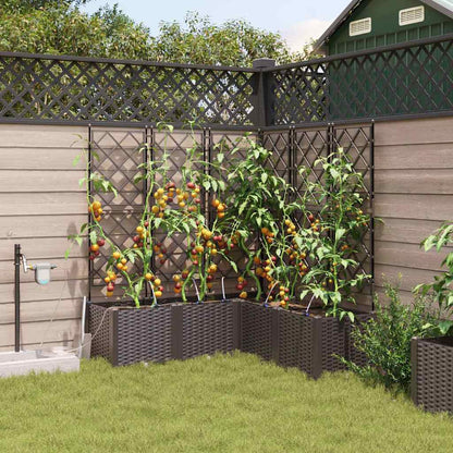 Garden Planter 5 pcs Brown 120 x 120 x 142 cm PP