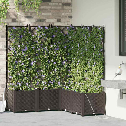 Garden Planter 5 pcs Brown 120 x 120 x 142 cm PP