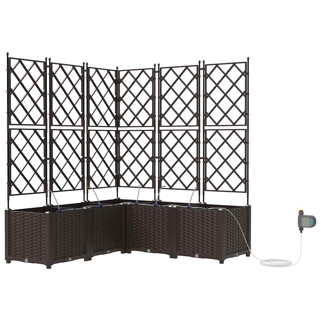 Garden Planter 5 pcs Brown 120 x 120 x 142 cm PP