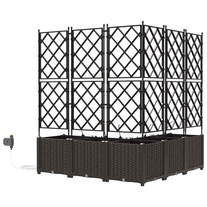Garden Planter 5 pcs Brown 120 x 120 x 142 cm PP
