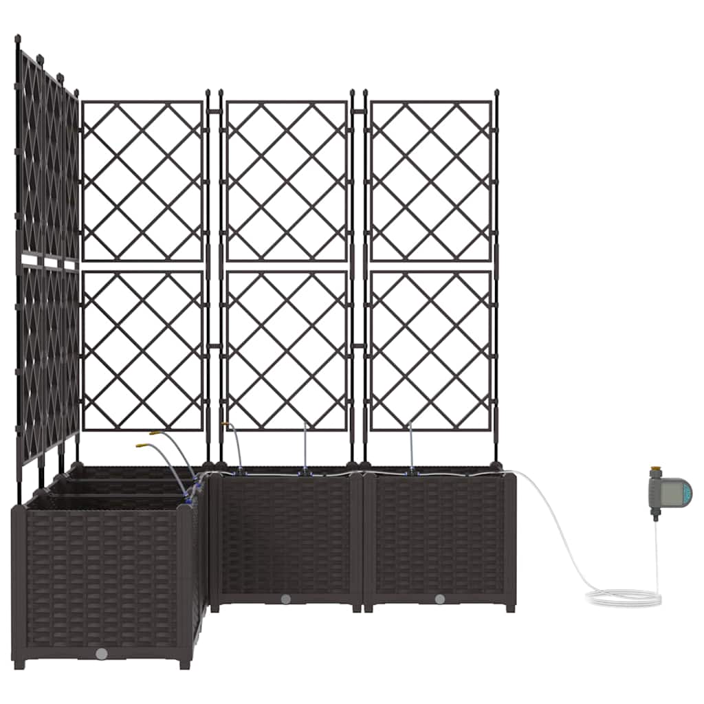 Garden Planter 5 pcs Brown 120 x 120 x 142 cm PP