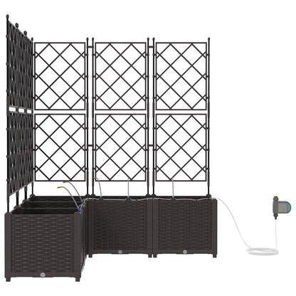 Garden Planter 5 pcs Brown 120 x 120 x 142 cm PP