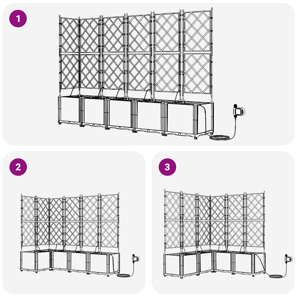 Garden Planter 5 pcs Brown 120 x 120 x 142 cm PP