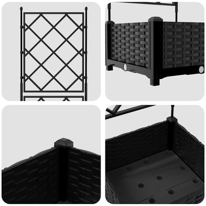 Garden Planter Black 40 x 40 x 125.5 cm PP
