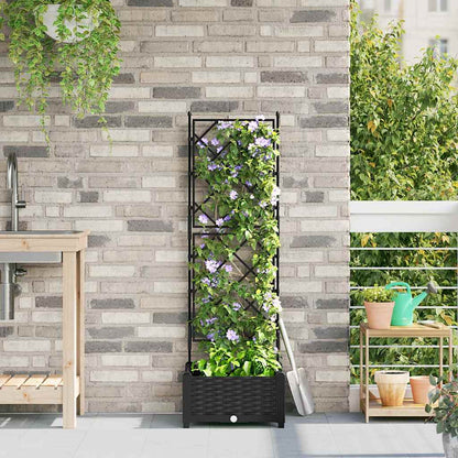 Garden Planter Black 40 x 40 x 125.5 cm PP