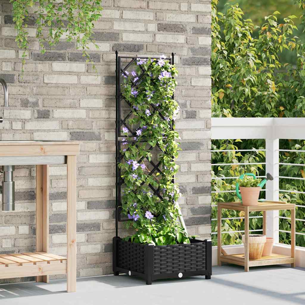 Garden Planter Black 40 x 40 x 125.5 cm PP