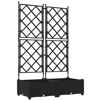 Garden Planter 2 pcs Black 80 x 40 x 125.5 cm PP