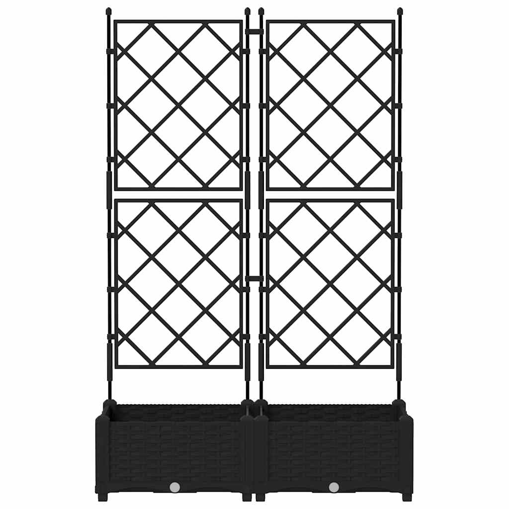Garden Planter 2 pcs Black 80 x 40 x 125.5 cm PP