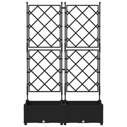 Garden Planter 2 pcs Black 80 x 40 x 125.5 cm PP