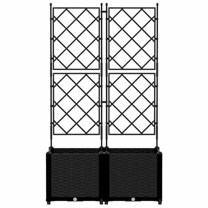 Garden Planter 2 pcs Black 80 x 40 x 143 cm PP