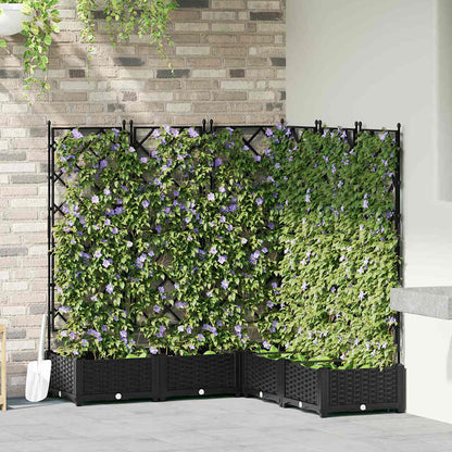 Garden Planter 5 pcs Black 120 x 120 x 125.5 cm PP