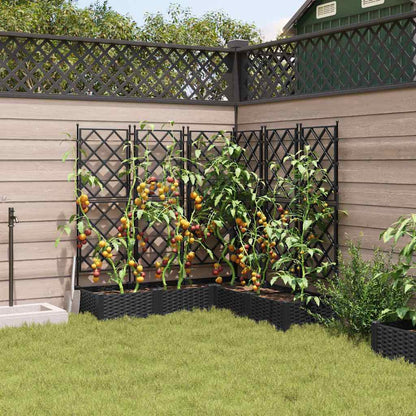 Garden Planter 5 pcs Black 120 x 120 x 125.5 cm PP