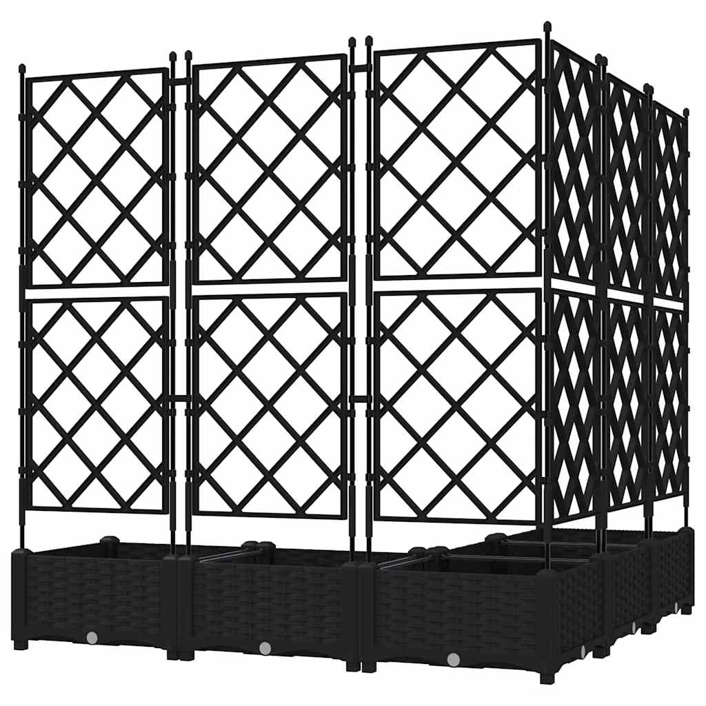 Garden Planter 5 pcs Black 120 x 120 x 125.5 cm PP