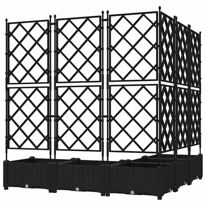 Garden Planter 5 pcs Black 120 x 120 x 125.5 cm PP