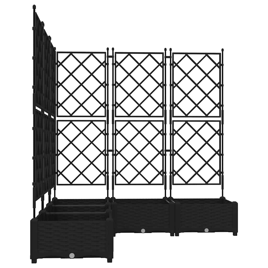 Garden Planter 5 pcs Black 120 x 120 x 125.5 cm PP