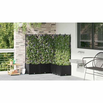 Garden Planter 5 pcs Black 120 x 120 x 143 cm PP