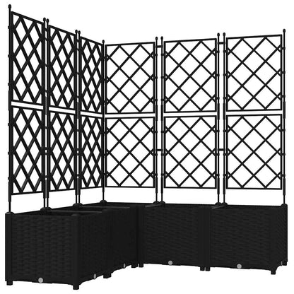 Garden Planter 5 pcs Black 120 x 120 x 143 cm PP