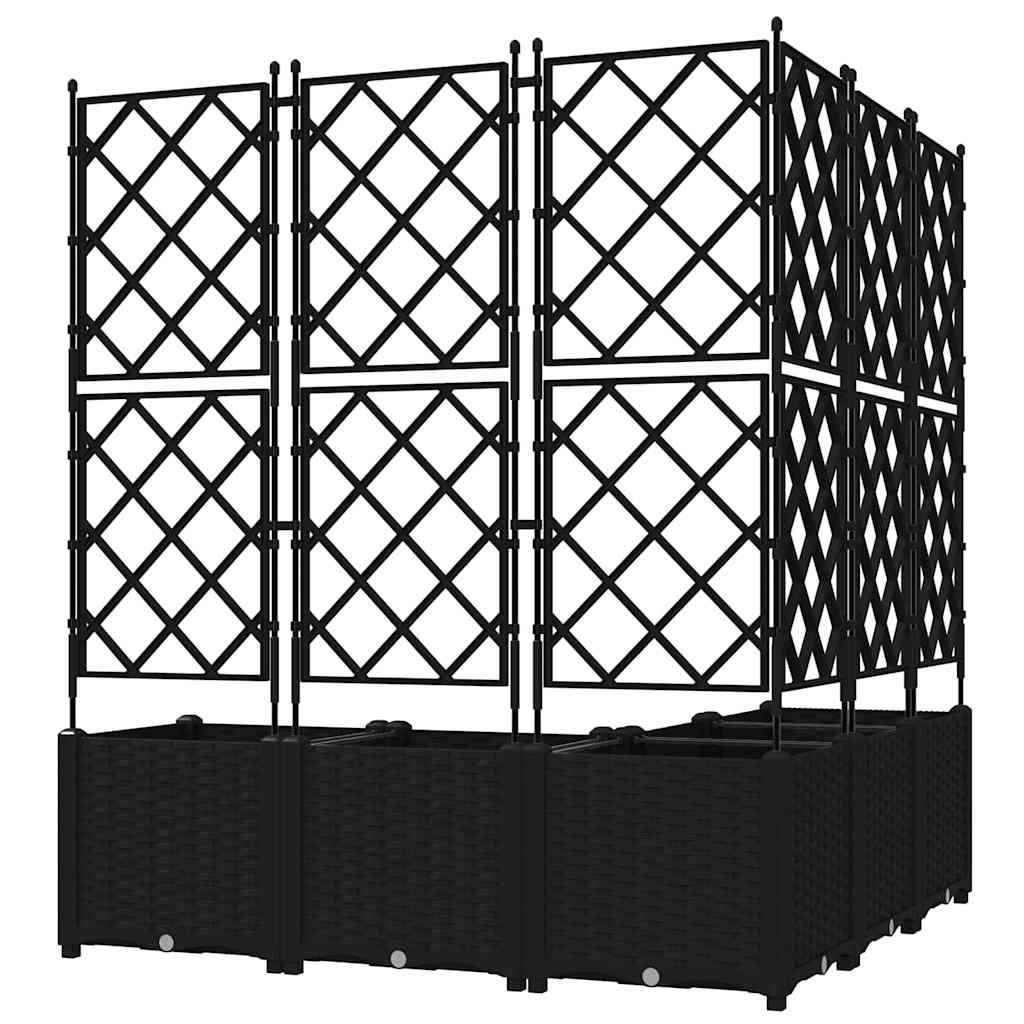 Garden Planter 5 pcs Black 120 x 120 x 143 cm PP