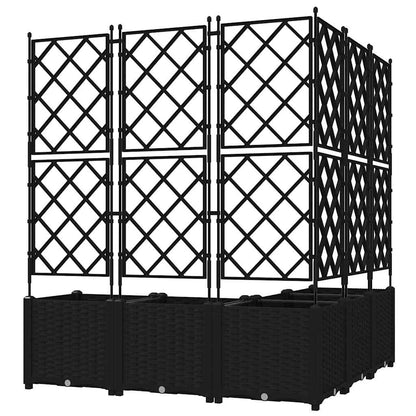 Garden Planter 5 pcs Black 120 x 120 x 143 cm PP