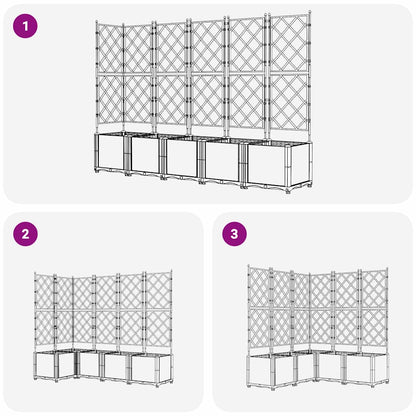 Garden Planter 5 pcs Black 120 x 120 x 143 cm PP
