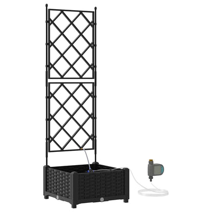 Garden Planter Black 40 x 40 x 126 cm PP